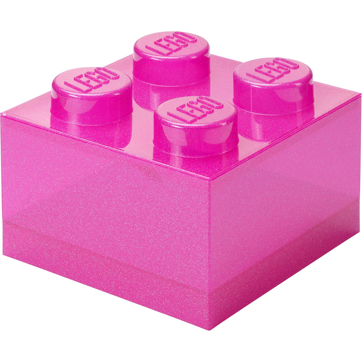Room Copenhagen LEGO Storage Brick 4 Top Lid Glitter (pink/transparent) Room Copenhagen