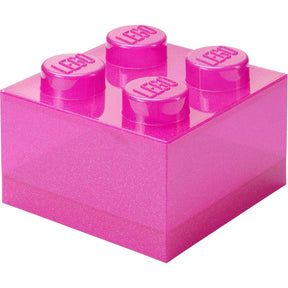 Room Copenhagen LEGO Storage Brick 4 Top Lid Glitter (pink/transparent) Room Copenhagen