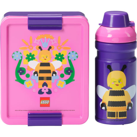 Room Copenhagen LEGO Lunch Box Set Bee (purple/pink, 2-piece, with drinking bottle) Room Copenhagen
