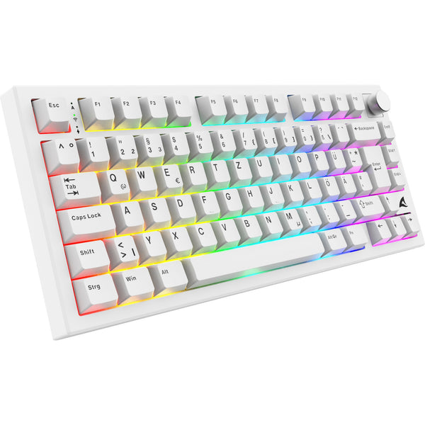 Sharkoon SKILLER SGK55W tastatur – hvid, 75 %, tysk layout