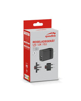Speedlink - Travel Charger USB-A & USB-C 15W for US-UK-EU, black Speedlink