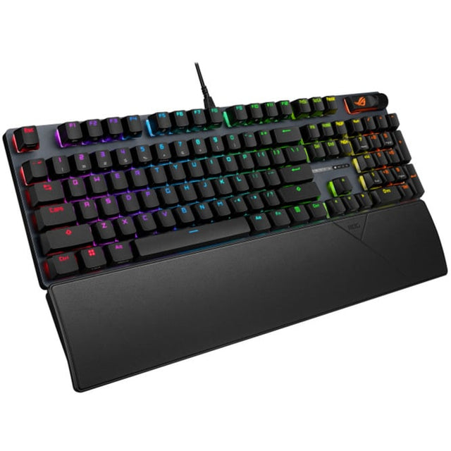 ASUS ROG Strix Scope II X – sort tastatur med håndledsstøtte set skråt