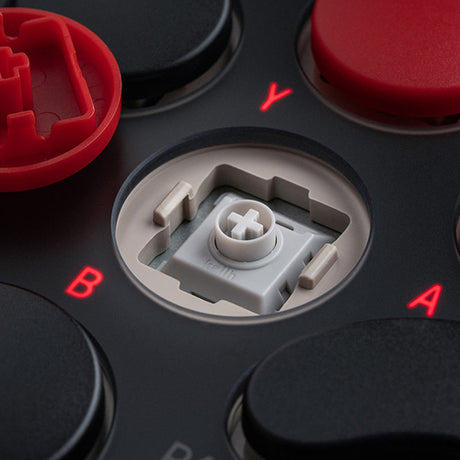 8BitDo Arcade Controller Switch/PC Grå – Rød knap med aftaget top