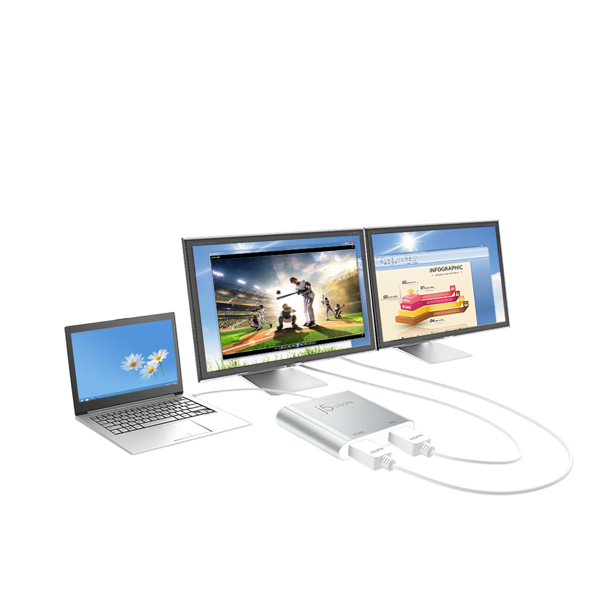 J5 USB 3.0 TO DUAL HDMI MULTI-MONITOR ADAPTER J5