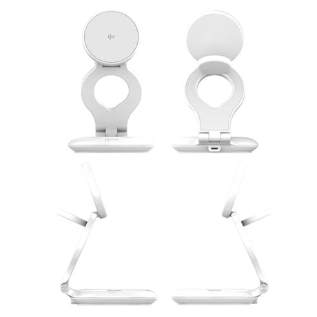 j5create JUPW3415-N – foldbar Qi2 3-i-1 ladestation – Illustration af vinkler