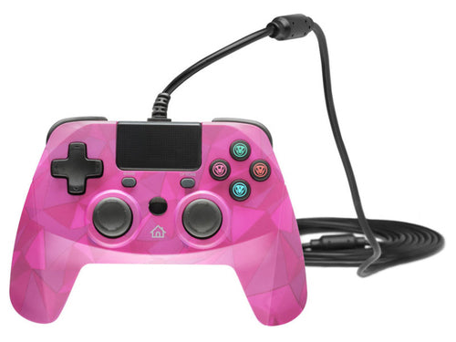 Snakebyte Game:Pad 4 S – kablet controller i Bubblegum Camo – produkt og tilslutningskabel