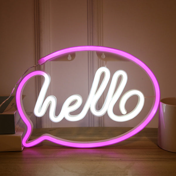 Hallo Sprechblase Neon-LED-Lampe