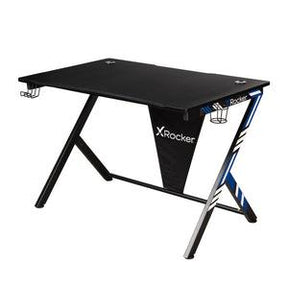 X-Rocker - Ocelot Carbon Gaming Desk - Blue & Red Stickers Geekd