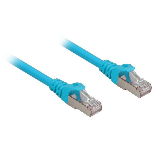 Blåt Sharkoon Cat.6a S/FTP netværkskabel med RJ45-hanstik