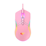 Gaming mouse Havit MS1026 RGB 1000-6400 DPI (pink) Havit