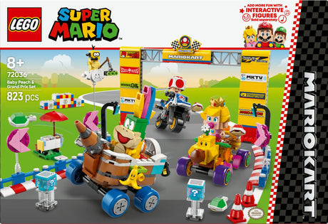 LEGO 72036 Super Mario - Mario Kart: Baby Peach & Grand Pix Set, Construction Toy LEGO