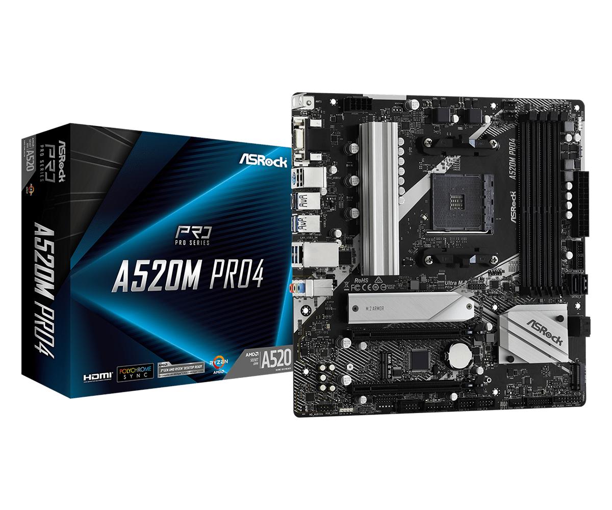 ASRock A520M Pro4 Micro-ATX  AM4 AMD A520 ASRock