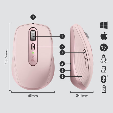 Logitech - MX Anywhere 3 - Rose