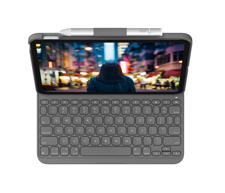 Logitech - Slim Folio 10th gen - Nordic - Oxford Grey