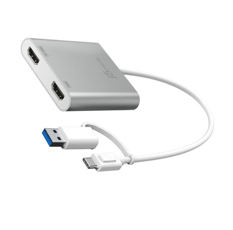 j5create JCA365 – USB-C til 2×HDMI-skærmadapter – adapter fra modsatte side