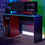 XROCKER CARBON-TEK DESK WITH WIRELESS CHARGING AND NEO FIBER LED XROCKER