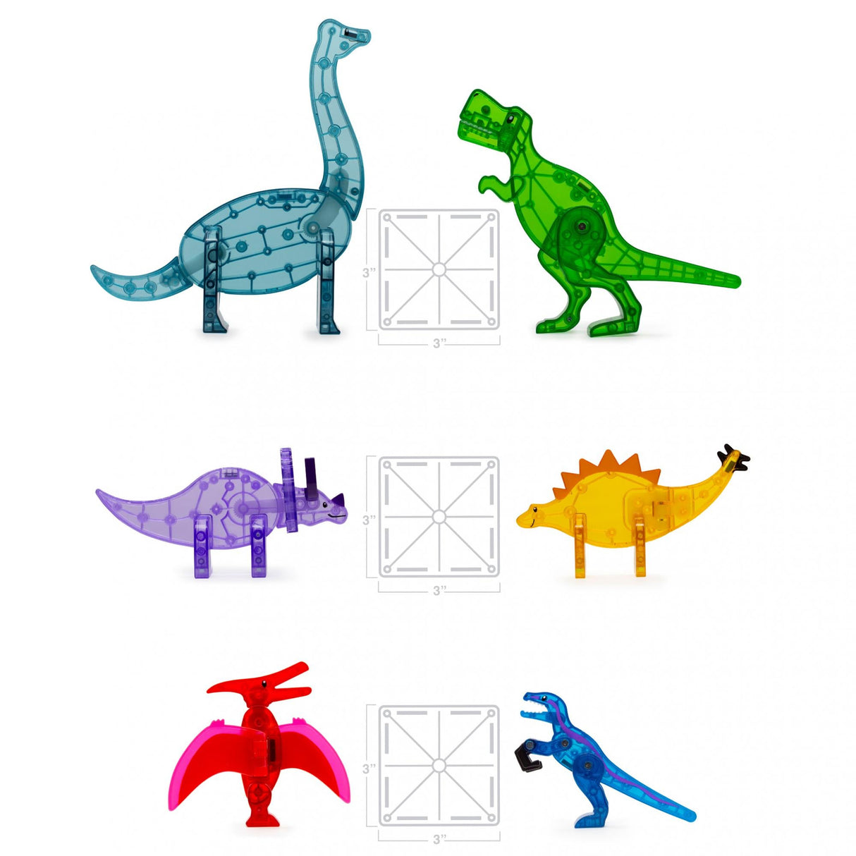 MAGNA-TILES - Dino World XL 50 Piece Set (90228) Magna Tiles