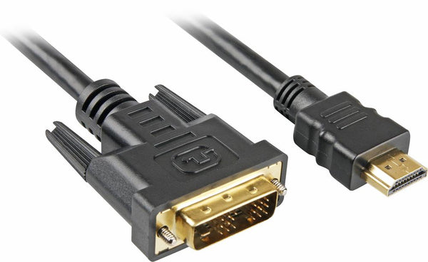 Sharkoon HDMI til DVI-D-kabel – sort, 5 m, 18+1