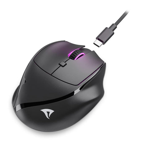 Sharkoon OfficePal M25W trådløs mus – sort, 4.000 DPI, USB-C – billede 5