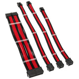 Kolink Core Standard Braided Cable Extension Kit - Jet Black/Racing Red  - 2x 6+2pin, 1x 4+4pin, 1x 20-4pin