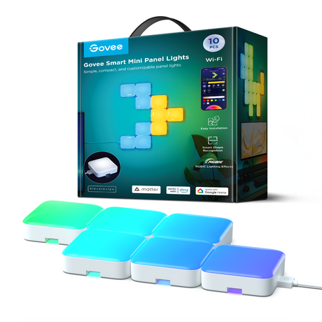 Govee Mini Panel Lights – 10 RGBIC-lyspaneler – produktbillede