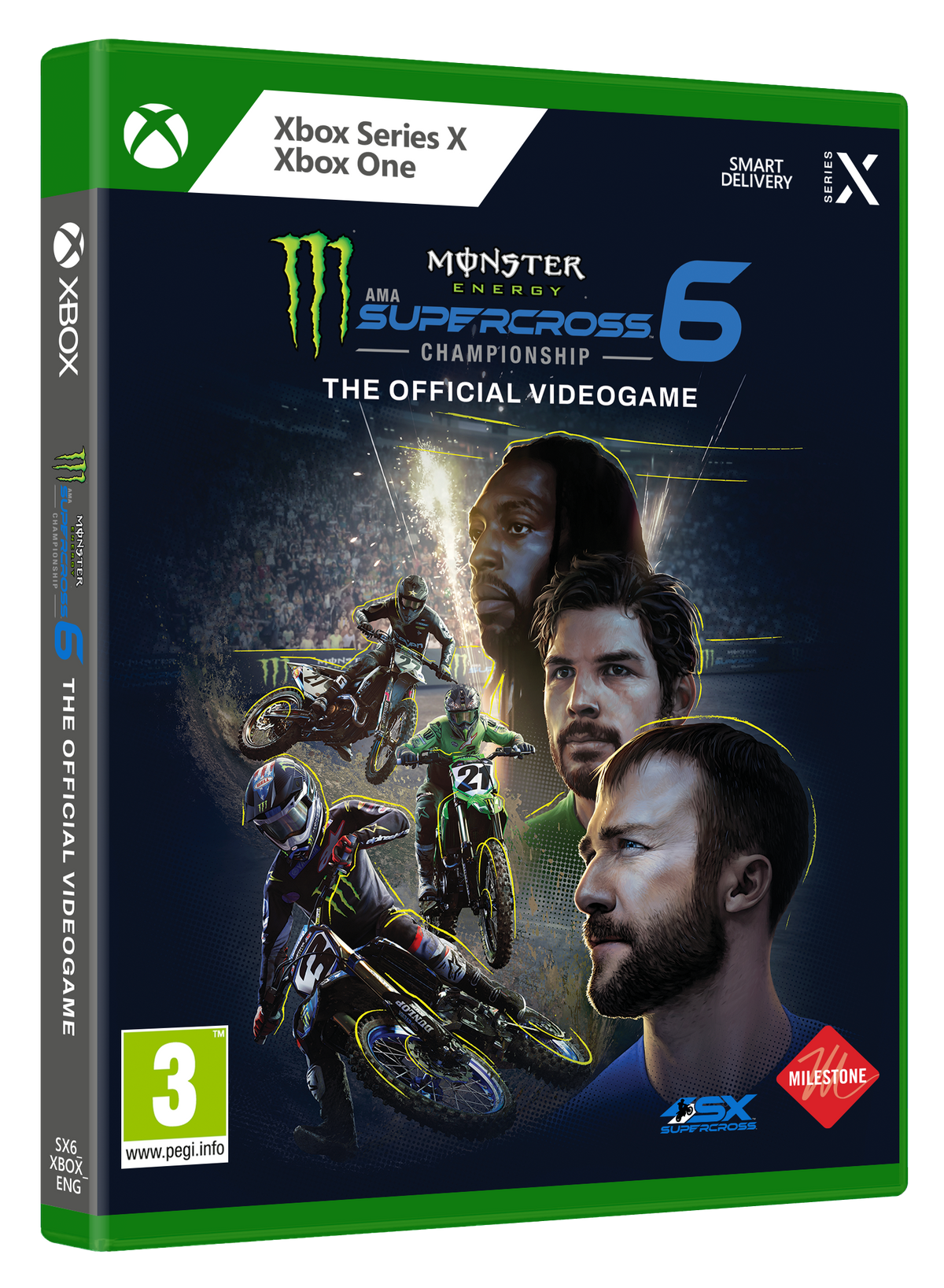 Monster Energy Supercross 6 – fransk import – Xbox One / Xbox Series X – spilæske