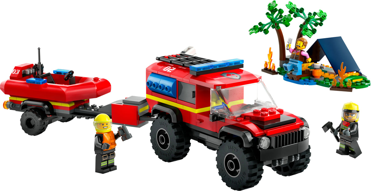 LEGO 60412 City fire off-road vehicle with rescue boat, construction toy LEGO