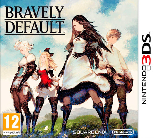 Bravely Default Nintendo 3DS-cover med spillets karakterer