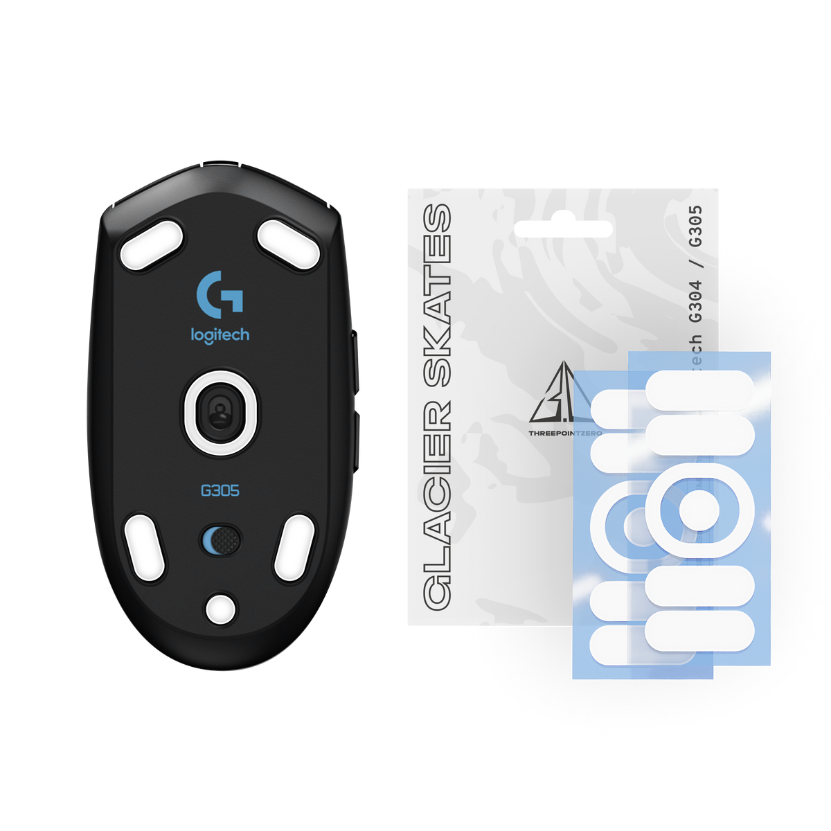 threepointzero Glacier Skates til Logitech G305 / G304
