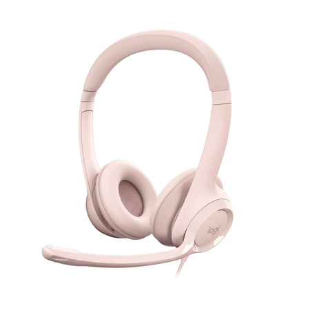 Logitech - H390 Wired Headset for PC/Laptop, Stereo Headphones with Noise Cancelling Microphone, USB-A, ROSE