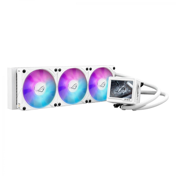 ASUS ROG RYUJIN III 360 ARBG EXTREME WHITE LCD AiO-Flüssigkeitskühler mit 3,5"-LCD-Display und Asetek Gen8-Pumpe