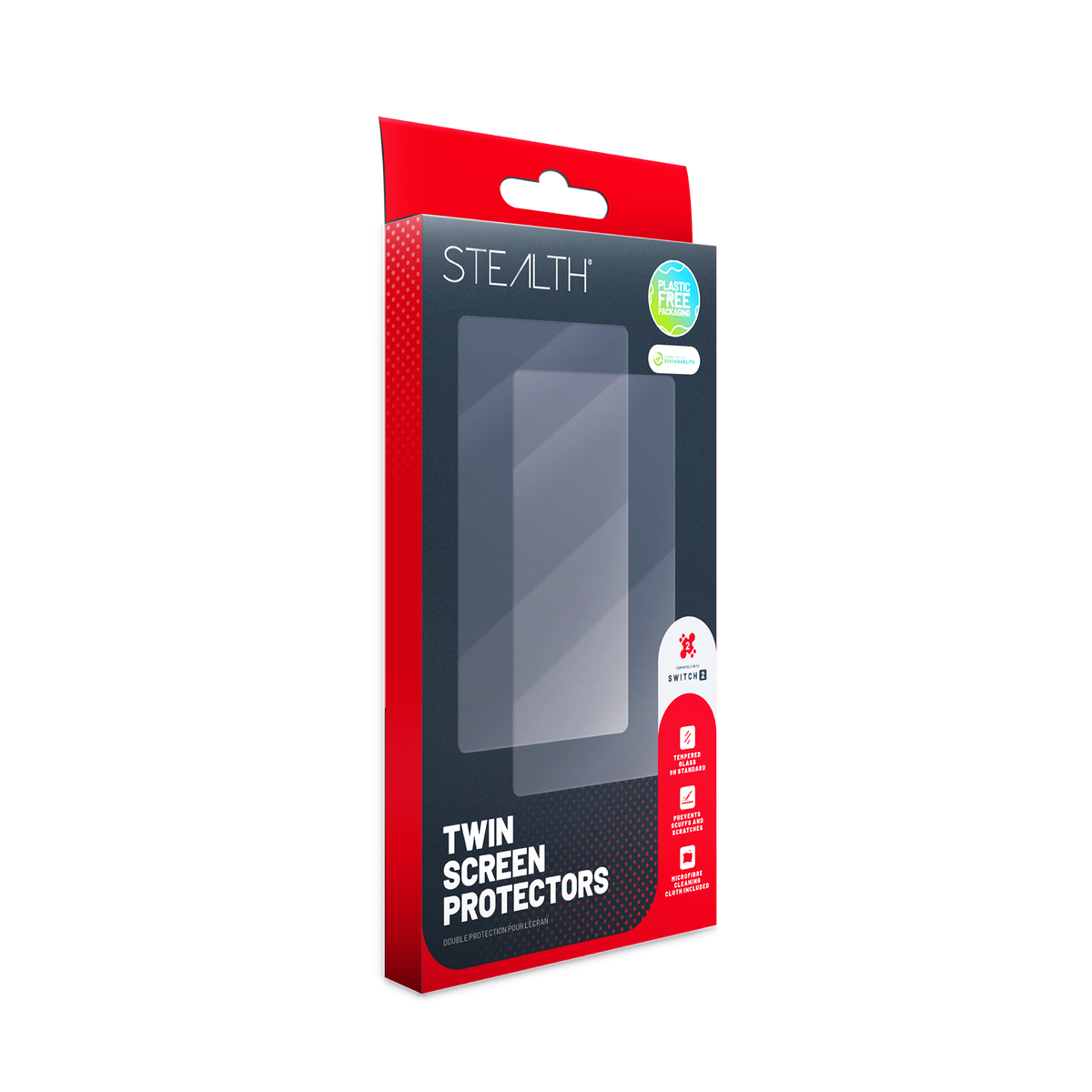 STEALTH S2-SP2 – emballage til Nintendo Switch 2-skærmbeskyttere