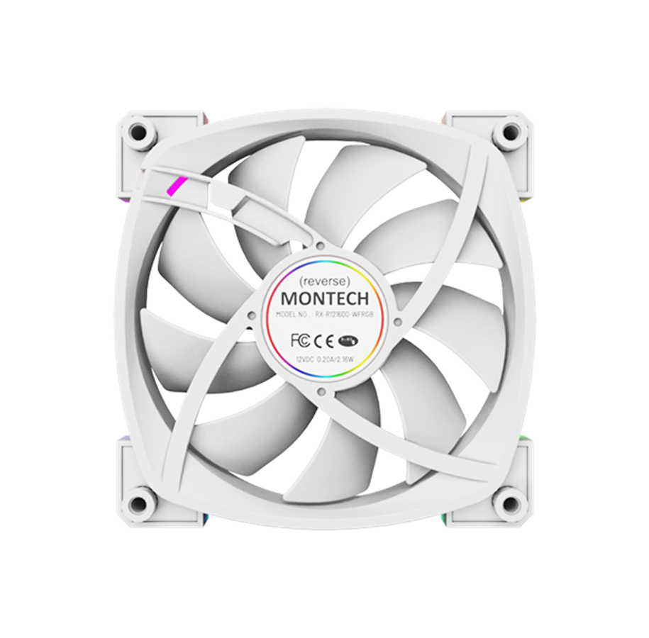 Montech RX120 PWM White  - reverse fan Montech
