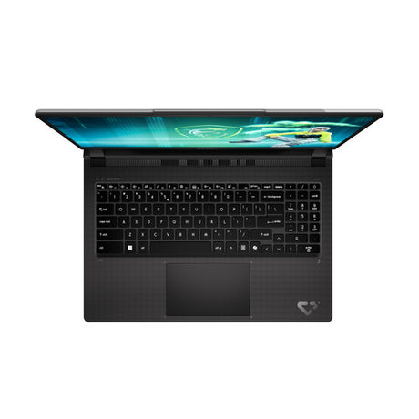 MSI Cyborg 15 Max C2WG-676FRY – åben computer fra modsatte vinkel