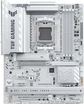 ASUS TUF Gaming B850-PRO WIFI7 W NEO – hvidt bundkort set ovenfra