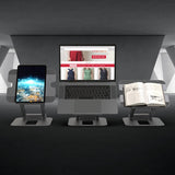 j5create – justerbart laptopstativ med 4K USB-C-dock – Laptop, tablet og bog som brugseksempler