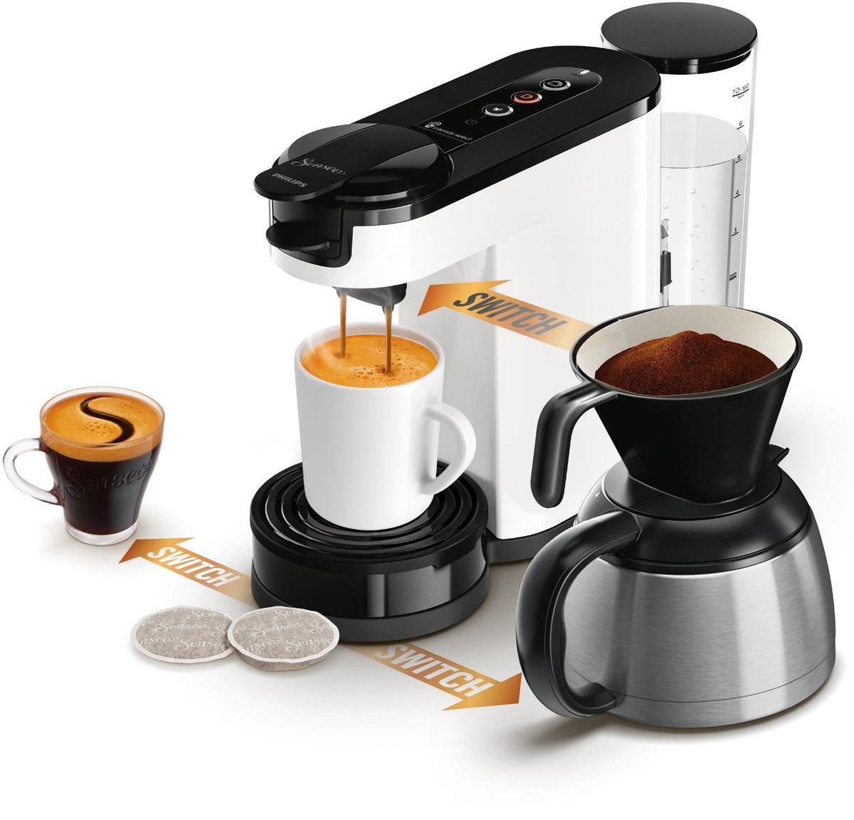 Philips Senseo Switch 3in1 HD6594/00 kaffemaskine – hvid – produktbillede 1