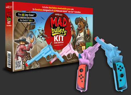 Maxx Tech Mad Bullets Kit Nintendo Switch 1 og 2 – Sæt med Joy-Con illustreret, Joy-Con medfølger ikke