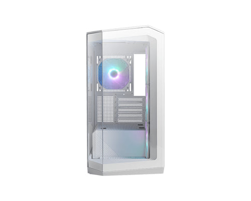MSI MAG PANO M100R PZ White – hvidt PC-kabinet – hvidt kabinet set fra siden