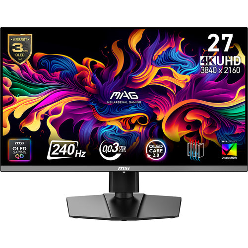 MSI MAG 272UP QD-OLED X24 – 26,5″ gamingskærm, 3840 × 2160, 240 Hz – skærmens egenskaber
