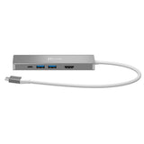 j5create JCD390-N – 4K60 USB-C-multiadapter – 10 Gbit/s – adapterens porte fra siden
