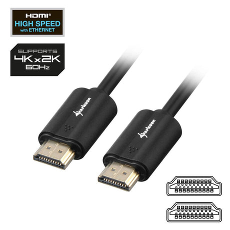 Sharkoon HDMI -> HDMI 4K Cable Black 3.0m - A-A Sharkoon
