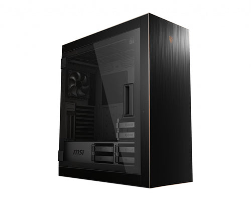 MSI MPG SEKIRA 500G – sort PC-kabinet – modsatte side og front