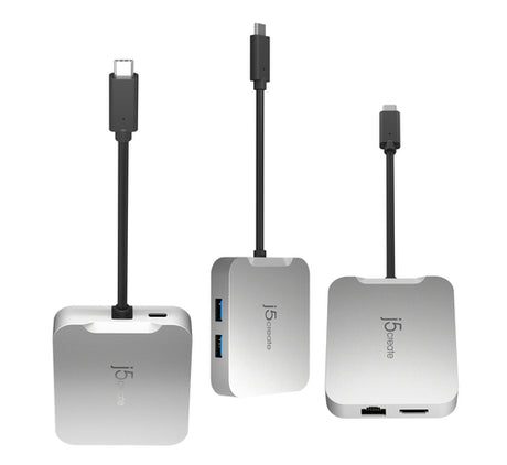 j5create JCD391-N – 4K60 USB-C multiport-adapter – Tre vinkler af docken