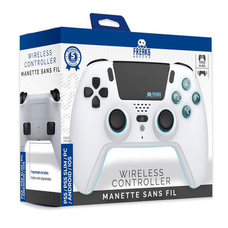 Freaks And Geeks - Wireless Bluetooth Controller for PS5- LED - White