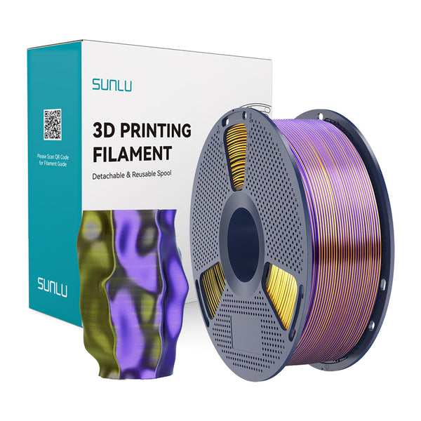Sunlu PLA+ Silk Tri-Color filament – sort/guld/lilla, 1,75 mm, 1 kg