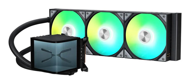 TRYX PANORAMA Upgraded 360mm AIO Liquid Cooler ARGB Black TRYX