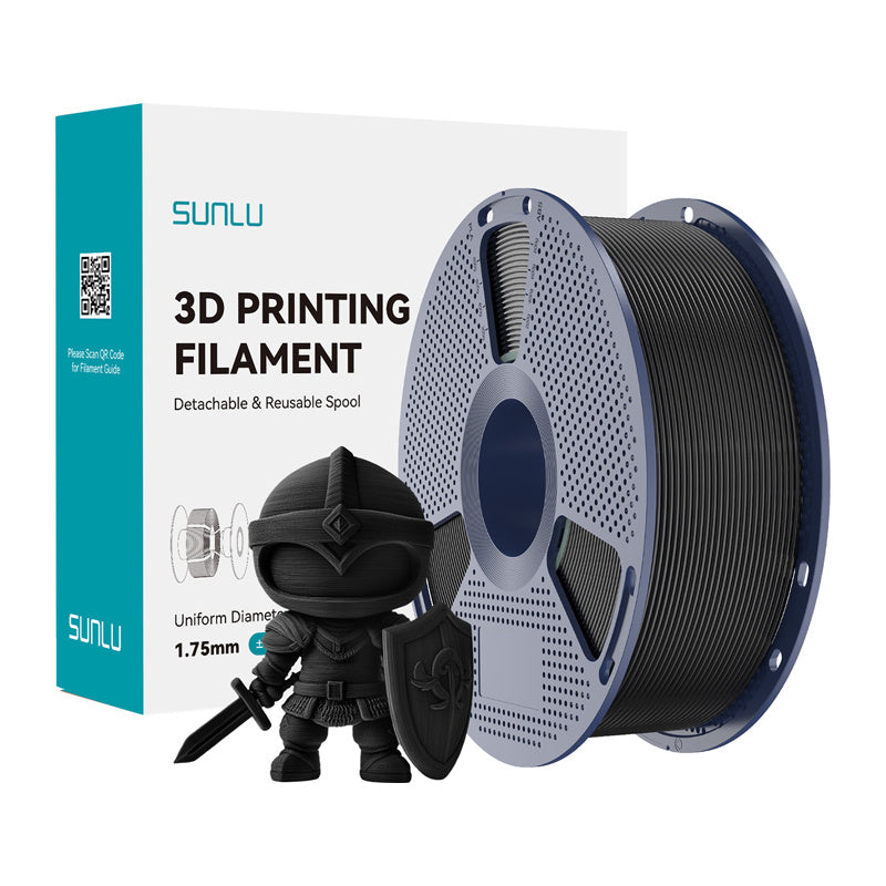 Sunlu PLA+ filament – sort, 1,75 mm, 1 kg