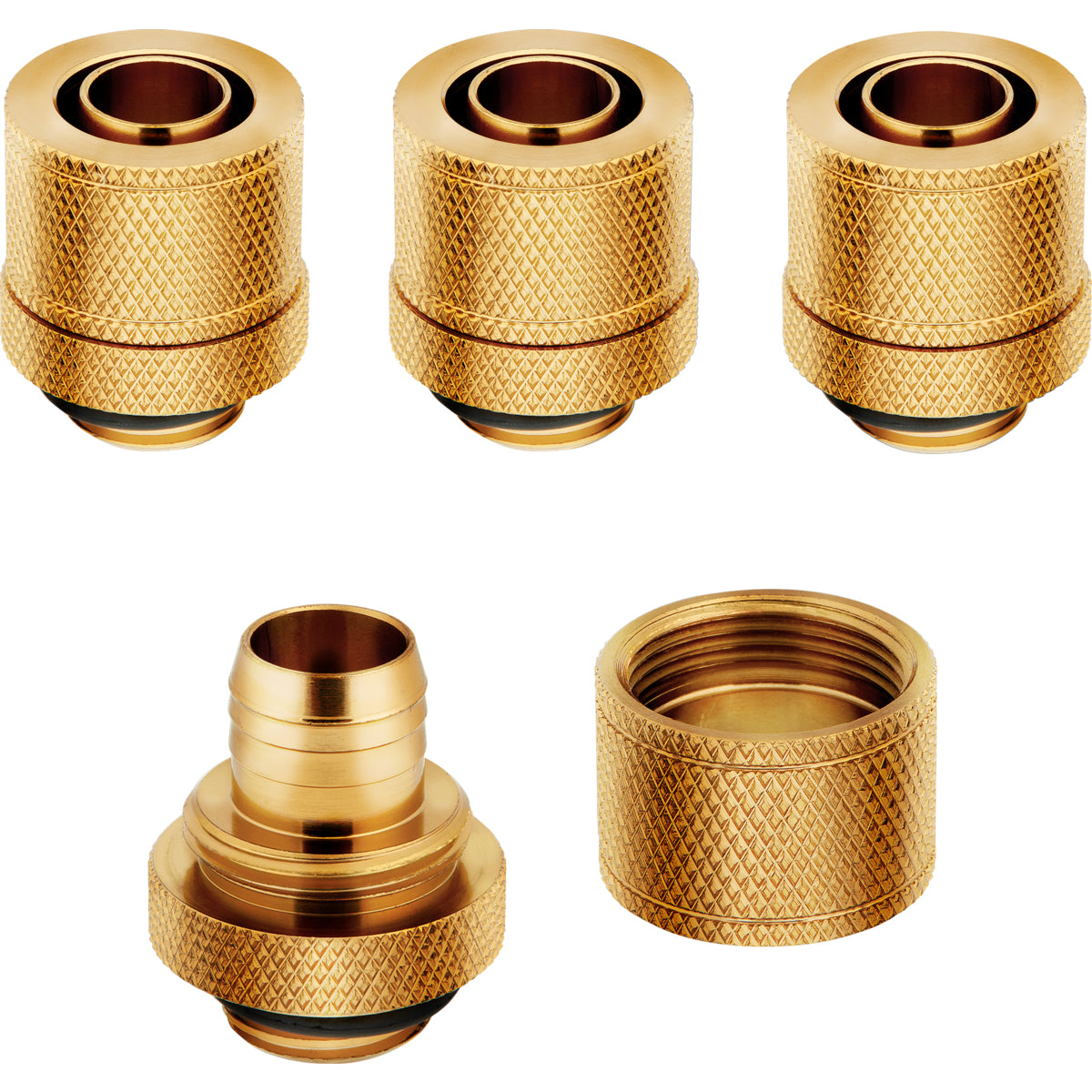 CORSAIR Hydro X Series XF Compression Fitting Kølevæske system tilpasning 4-pack Guld