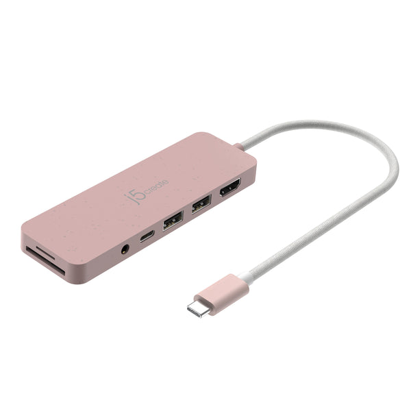 j5create JCD373ER – USB-C multiport-hub – Rose